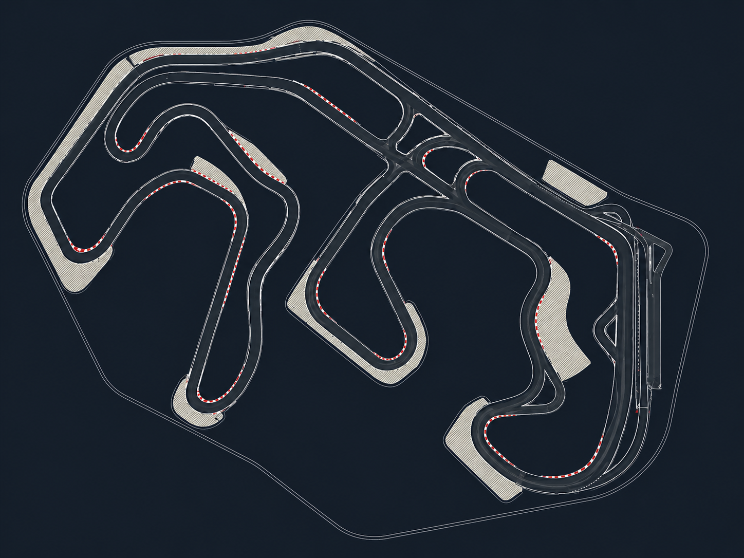 Trazado del Circuito do Sol, puestos de comisario señalados